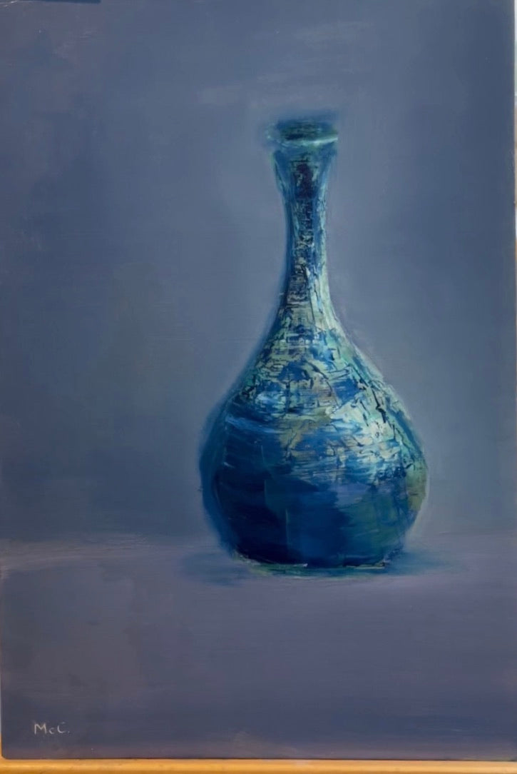 Blue Vase Contemporary Still Life | Original Oil Painting
