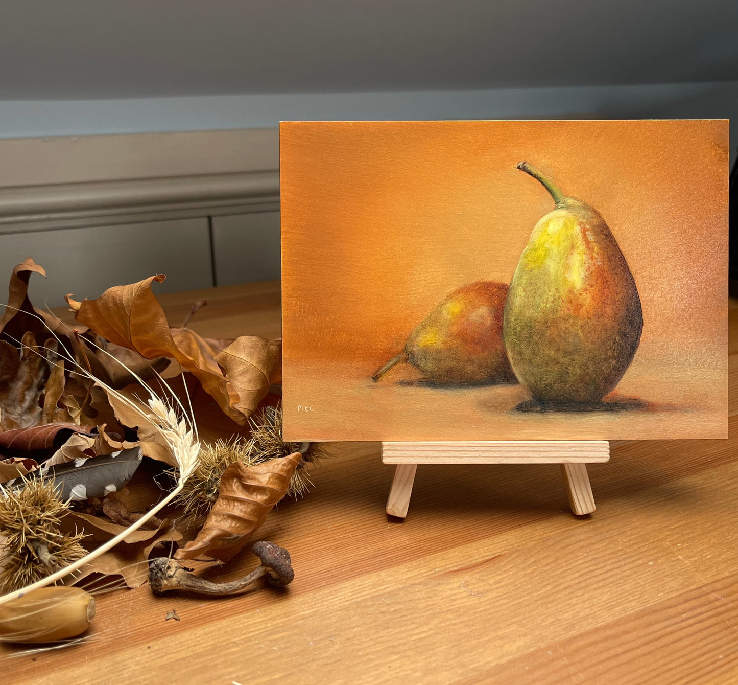 Pair of Pears Still Life | Original Oil Painting | 5 x 7 inches with optional frame