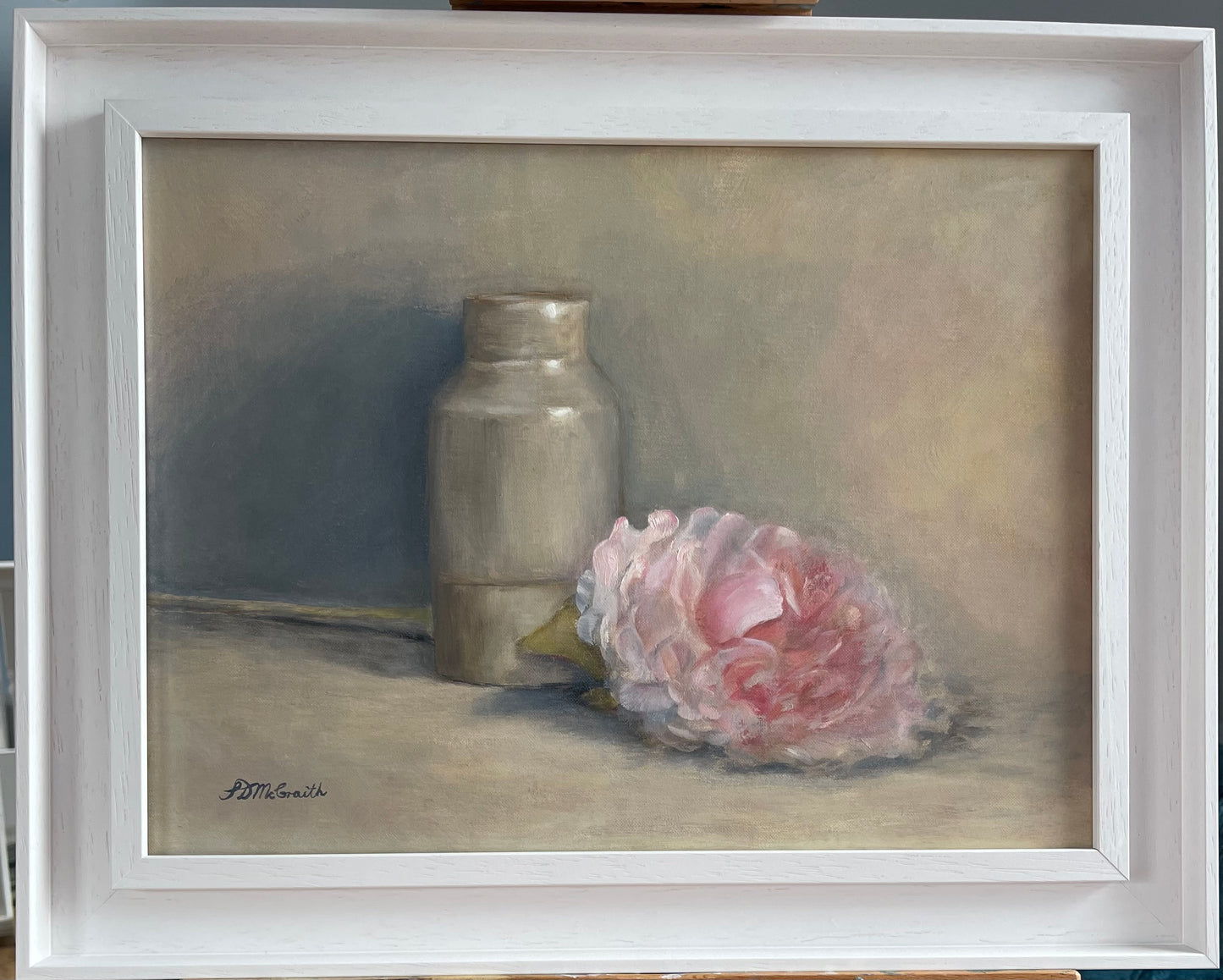 Peony and Vase Still Life | Original Oil Painting | 19 x 15.5 inches with optional frame