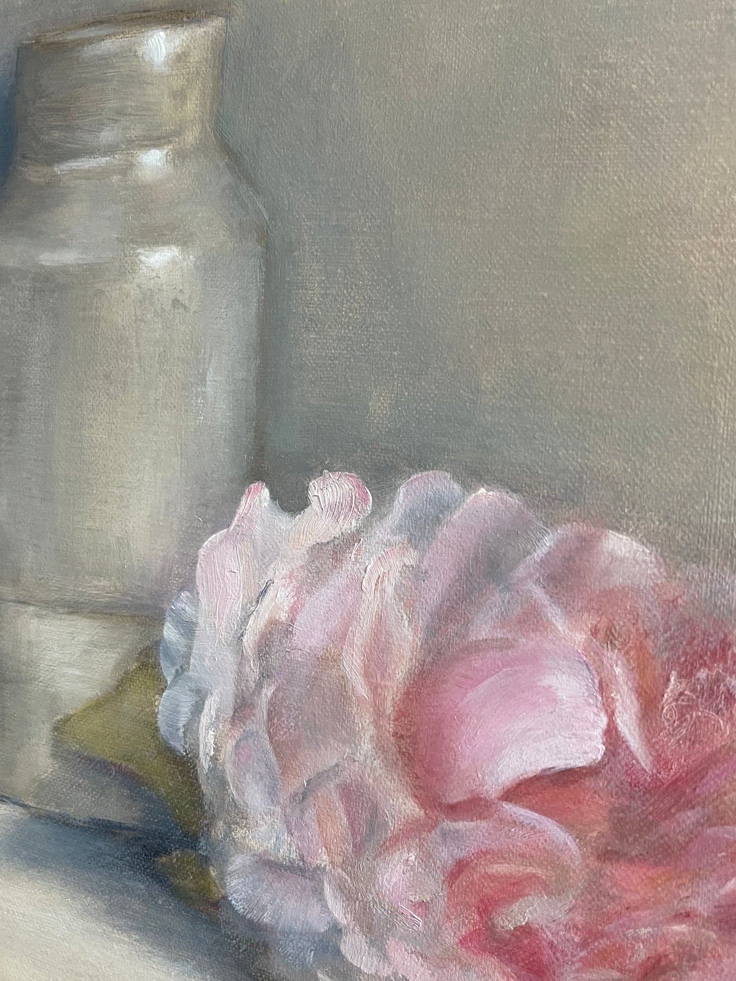 Peony and Vase Still Life | Original Oil Painting | 19 x 15.5 inches with optional frame