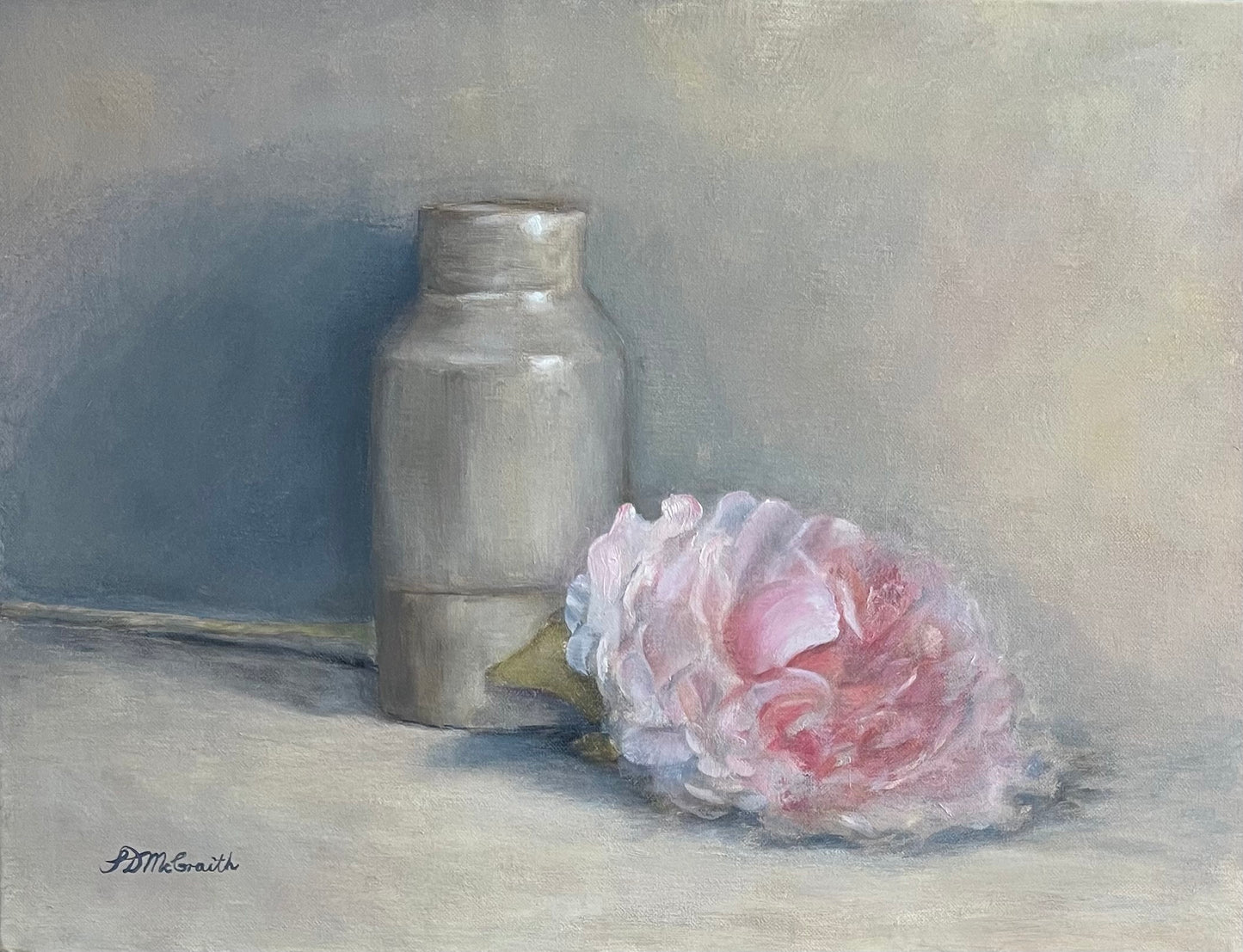 Peony and Vase Still Life | Original Oil Painting | 19 x 15.5 inches with optional frame