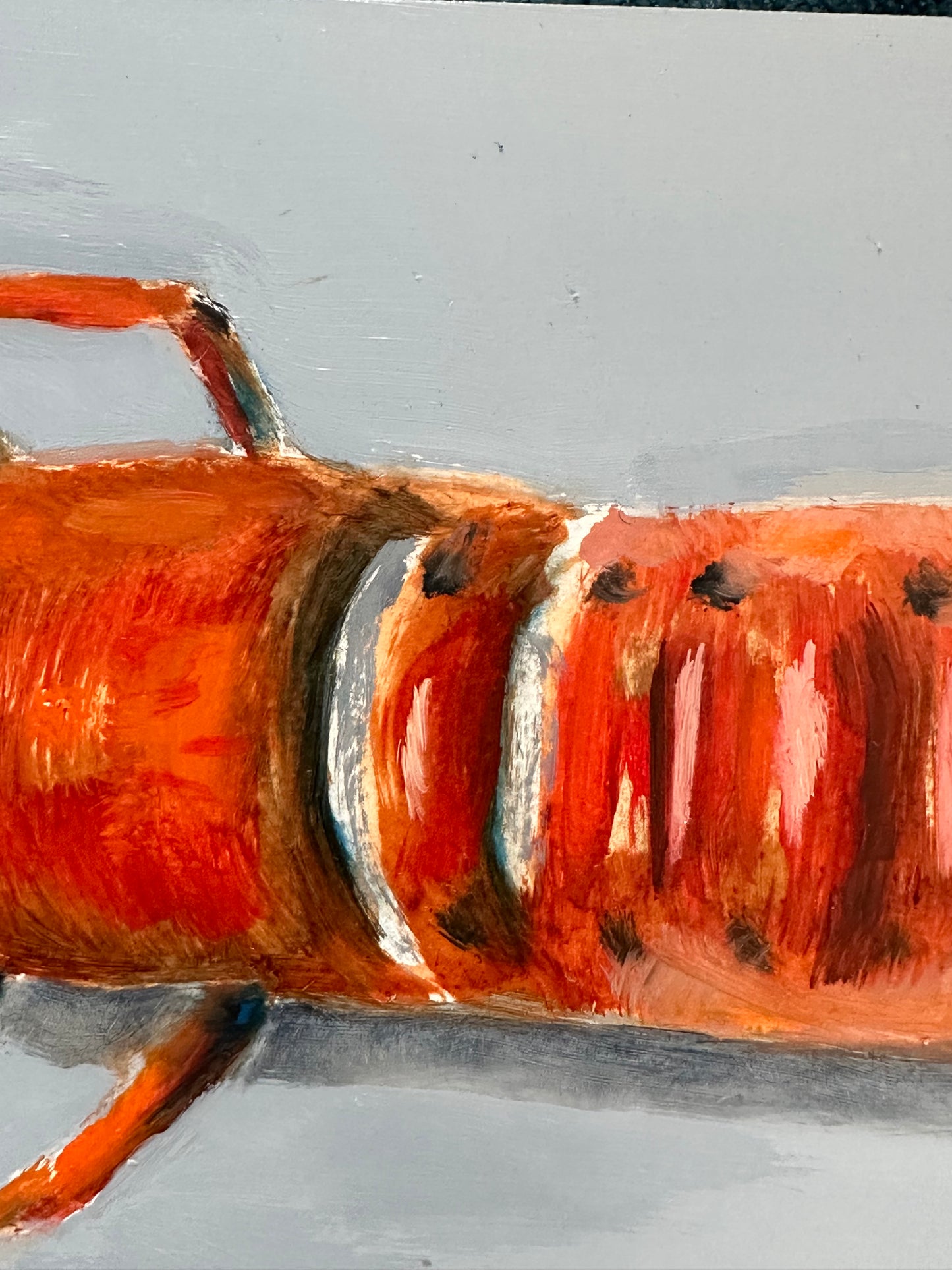 A Pair of Lobsters | Original Oil Painting Set of 2 | 4 x 12 inches