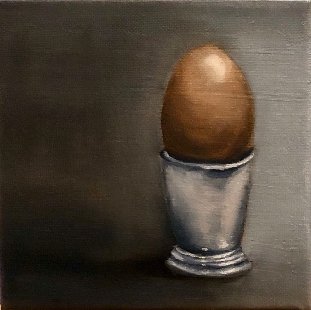 Contemporary still life boiled egg