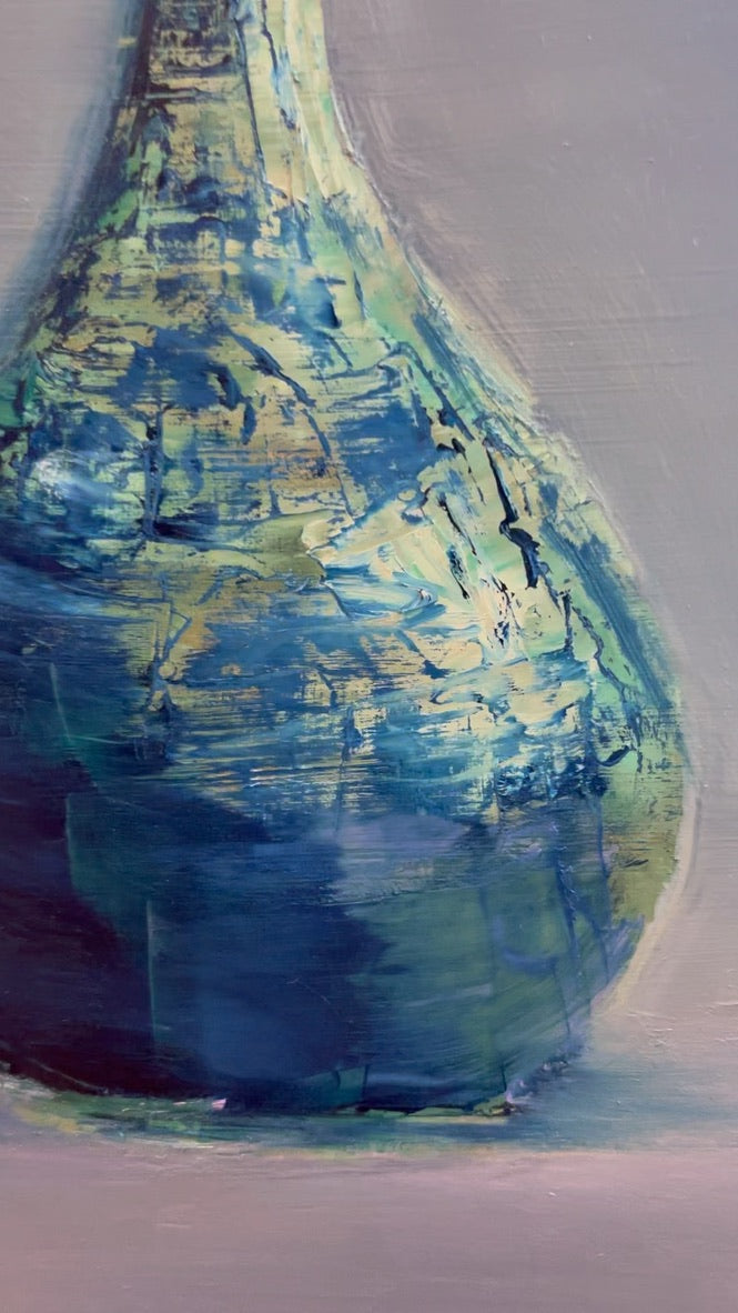 Blue Vase Contemporary Still Life | Original Oil Painting