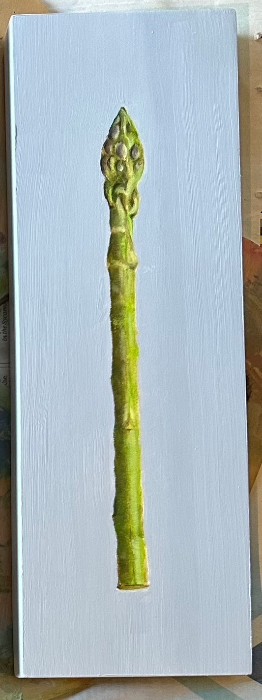 Asparagus Spear | Original Oil Painting | 4 x 12 inches