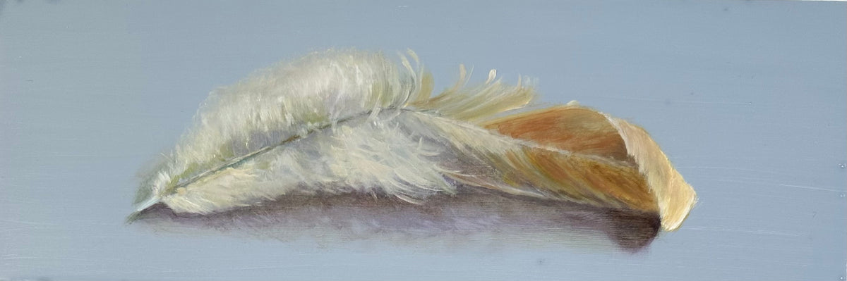 Hen Feather | Original Oil Painting | 4 x 12 inches