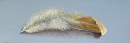 Hen Feather | Original Oil Painting | 4 x 12 inches