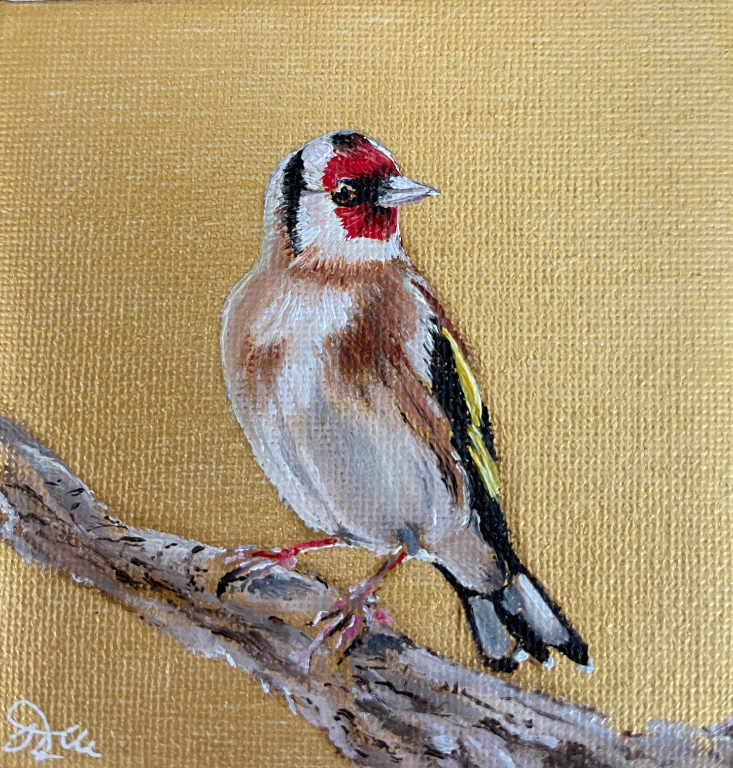 Goldfinch | Original Oil Painting | 4 x 4 inches